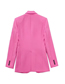 Fashion Pink Single-button Lapel Blazer With Pockets