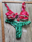 Fashion Watermelon Printed Knotted Swimsuit