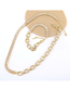 Fashion Necklace Bronze Zirconium Panel Chain Necklace