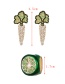 Fashion Green Alloy Diamond Radish Stud Earrings