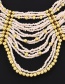Fashion Red Alloy Multilayer Rice Bead Necklace