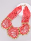 Fashion White Alloy Multilayer Rice Bead Necklace