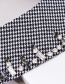 Fashion Black-3 Fabric Houndstooth Fake Collar With Diamonds