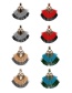 Fashion Blue Alloy Diamond Colorblock Tassel Stud Earrings