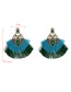 Fashion Khaki Alloy Diamond Colorblock Tassel Stud Earrings
