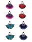 Fashion Purple Alloy Diamond Pattern Colorblock Tassel Stud Earrings