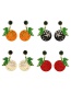 Fashion Orange Alloy Diamond Drip Oil Orange Stud Earrings