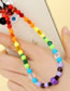 Fashion Qt-k220003a Rainbow Gradient Crystal Beaded Phone Bracelet