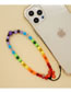 Fashion Qt-k220003a Rainbow Gradient Crystal Beaded Phone Bracelet