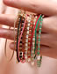 Fashion Br1263-c Milanese Cord Braided Colorful Beaded Double Bracelet