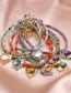 Fashion Br1257-c Bronze Crystal Heart Beaded Bracelet