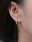 Fashion B Green Diamond Brass Inset Zirconium Hoop Blue Pine Earrings