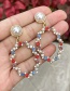 Fashion Champagne Alloy Inlaid Pearl Round Earrings