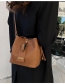 Fashion Dark Brown Pu Beam Port Bulk Bag Messenger