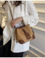 Fashion Dark Brown Pu Beam Port Bulk Bag Messenger