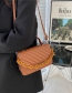 Fashion Dark Brown Twill Spiraea Chain Mobile Messenger Bag