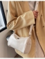 Fashion Off White Messenger Cylindrical Bag Pu Wide Shoulder Strap