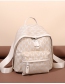 Fashion Light Brown Canvas Printing Leather Bulk Backpack