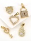 Fashion Pd0004-4 Copper Diamond Love Diy Jewelry Accessories