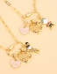 Fashion Color-2 Copper Zirconium Dripper Love Girl Carrier Needle Necklace