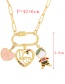 Fashion Color-2 Copper Zirconium Dripper Love Girl Carrier Needle Necklace