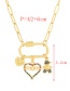 Fashion Color-2 Copper Zirconium Drip Oil Love Letter Girl Carrier Needle Necklace