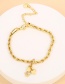 Fashion Golden-2 Copper Inlaid Zirconia Love Girl Twist Chain Bracelet