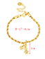 Fashion Golden-2 Copper Inlaid Zirconia Love Girl Twist Chain Bracelet