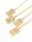 Fashion 1# Copper Plating Chang Square Love Hand Palm Eye Geometric Square Card Necklace