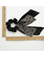 Fashion Plaid Black Double Streamer Cloth Fluttering Pleated Hair Ring