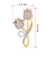 Fashion Gold Alloy Diamond Flower Brooch