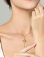Fashion Color Copper Diamond Cross Jesus Necklace