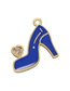 Fashion Navy Blue Copper Zirconium Droplets High Heel Shoes Diy Accessories