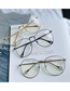 Fashion Large Silver Alloy Large Frame Flat Glossy