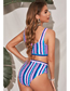 Fashion Multicolor Nylon Print Split Swimsuit