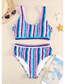 Fashion Multicolor Nylon Print Split Swimsuit