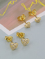 Fashion Gold Plated Trumpet Copper Plated Zirconium Love Earrings