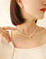 Fashion Steel Necklace 40 + 5cm Pearl Beads Fight Love Necklace