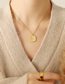 Fashion Golden Necklace -40 + 5cm Titanium Plated Geometric Necklace