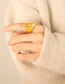Fashion Golden Ring Titanium Steel Gold-plated Geometric Ring