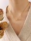 Fashion Golden Necklace -40 + 5cm Titanium Steel Gold Plated Small Gold Bean Necklace