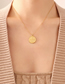 Fashion Bellows-40 + 5cm Titanium Steel Gold Plated Round Card Necklace