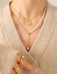 Fashion Golden Necklace -40 + 5cm Titanium Steel Gold Plated Angel Round Card Necklace