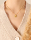 Fashion Golden Necklace -40 + 5cm Titanium Steel Gold Plated Angel Round Card Necklace
