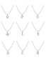 Fashion Silver M Alloy Diamond 26 Letters Pendant Necklace