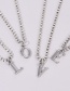 Fashion Silver P Alloy Diamond 26 Letters Pendant Necklace
