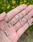 Fashion Silver U Alloy Diamond 26 Letters Pendant Necklace