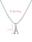 Fashion Silver R Alloy Diamond 26 Letters Pendant Necklace