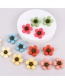 Fashion Leather Pink Alloy Resin Flower Earrings