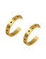 Fashion Gold Alloy Five-angle Star C-strap Earrings